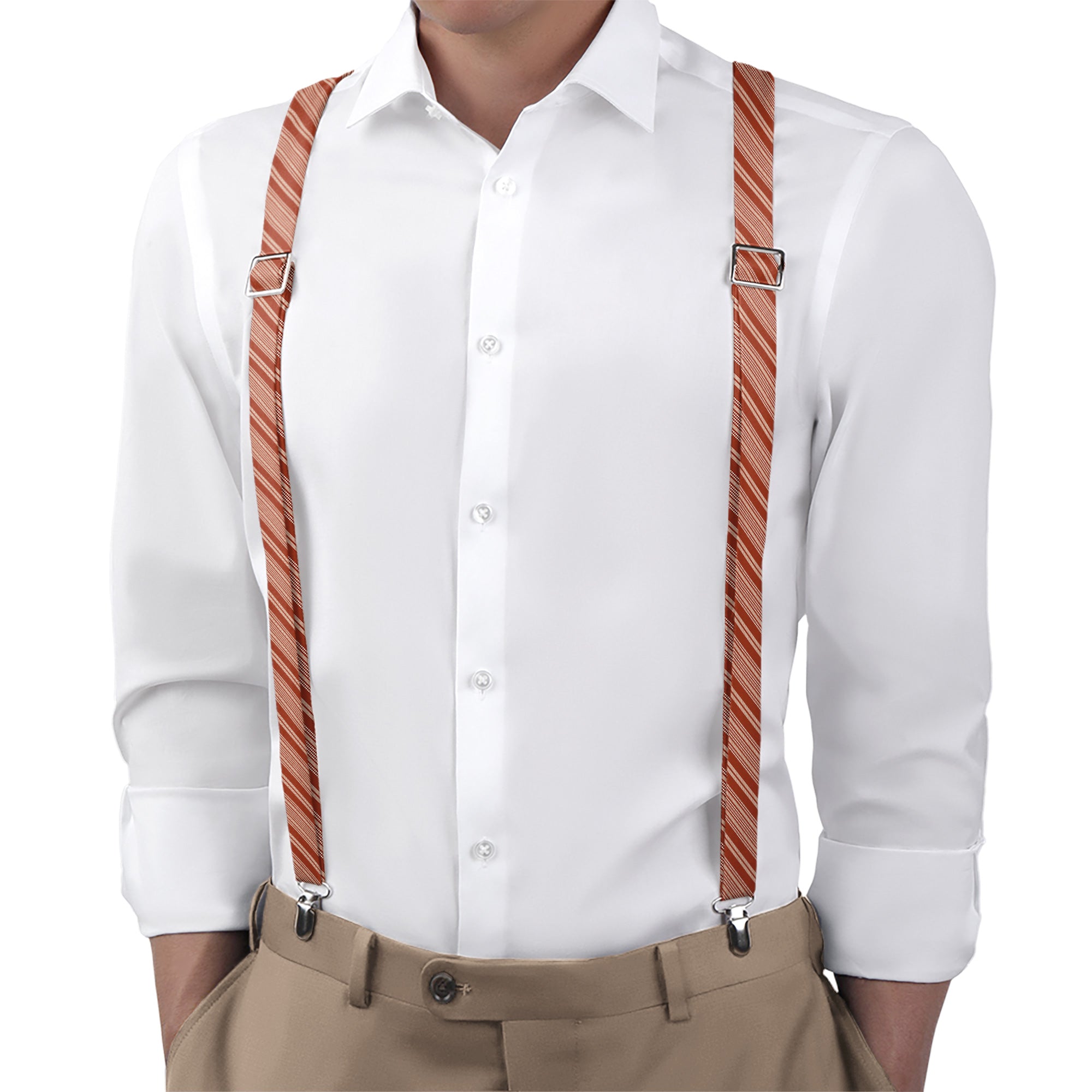 Sedona Stripe Suspenders - On Model Back View - Knotty Tie Co.