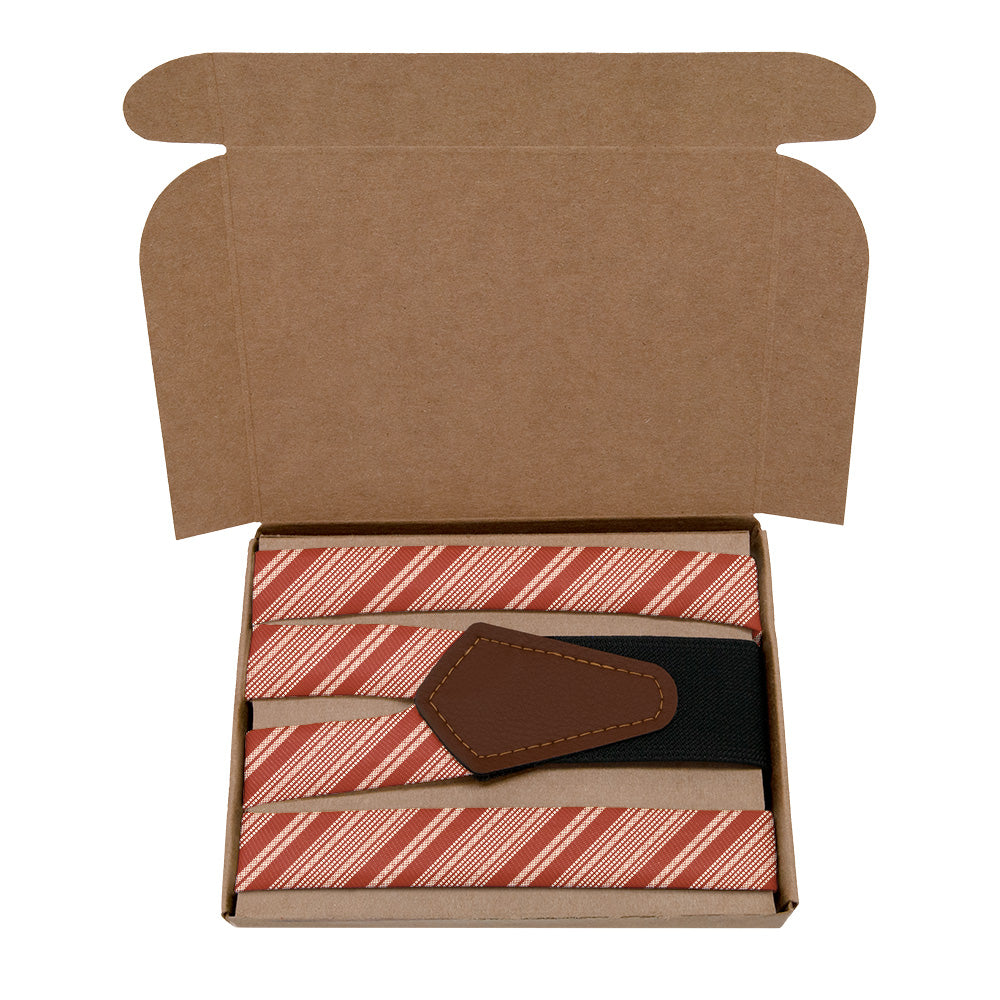 Sedona Stripe Suspenders - Kraft Gift Box Packaging - Knotty Tie Co.