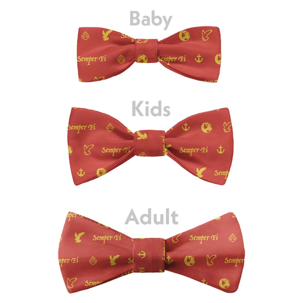 Semper Fi Bow Tie - Bow Sizes - Knotty Tie Co.