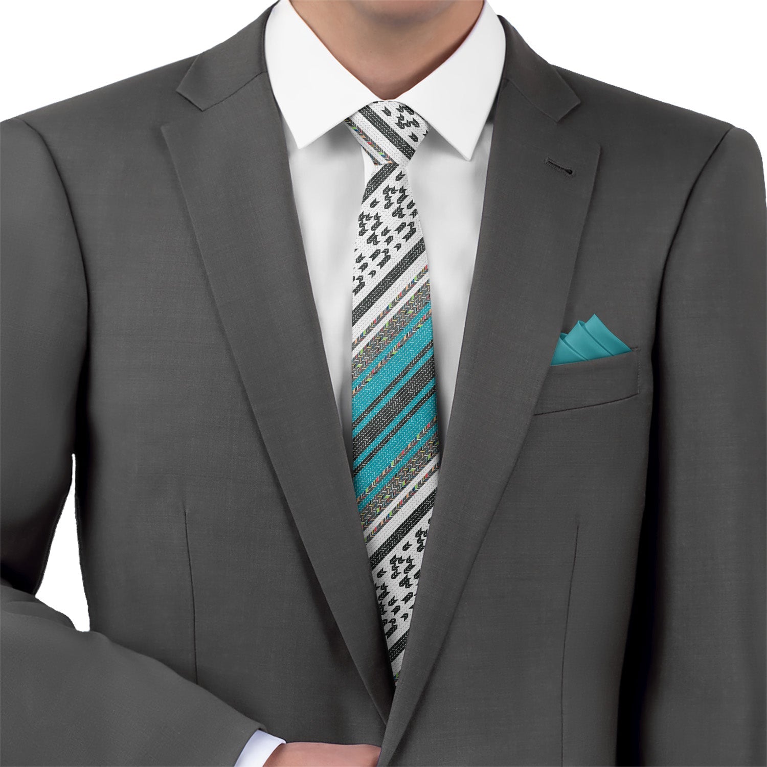 Serape Stripe Necktie - Matching Pocket Square - Knotty Tie Co.