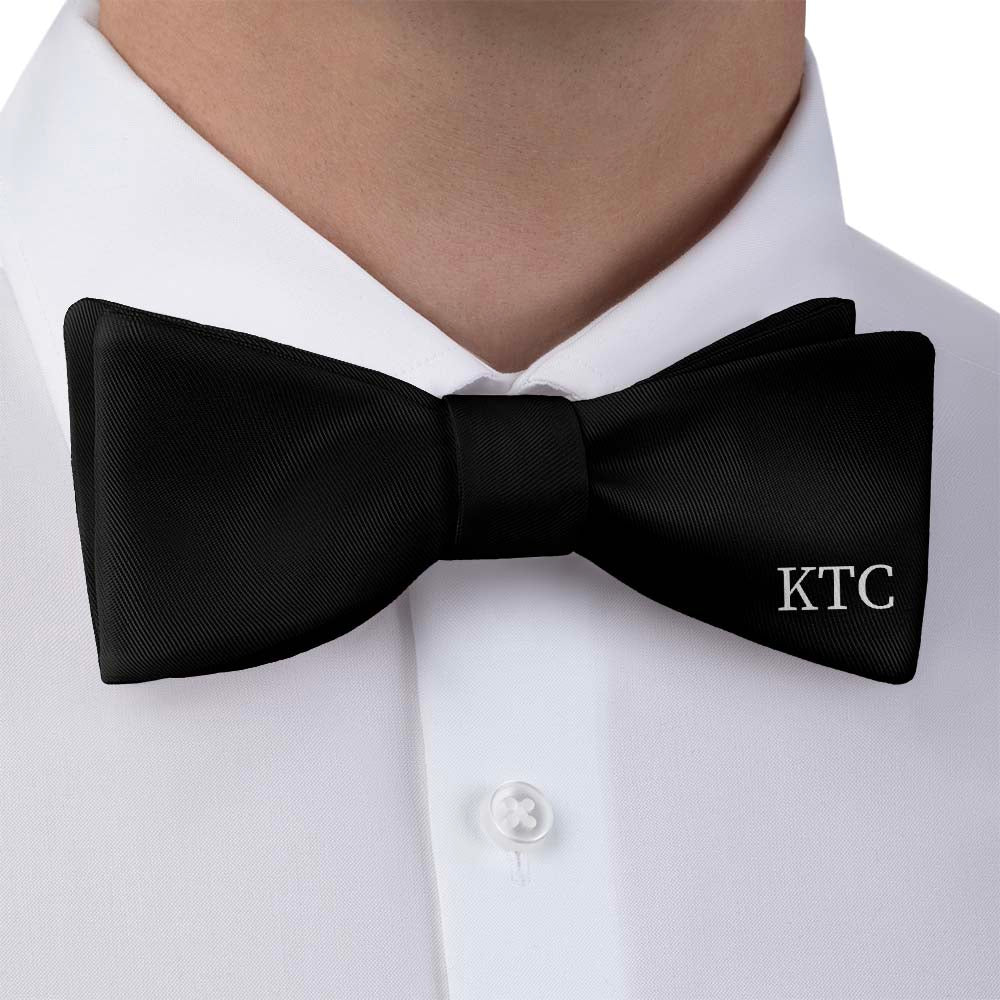 Serif Initials On Bow Monogram Bow Tie - Bow Tie with Dress Shirt - Knotty Tie Co.
