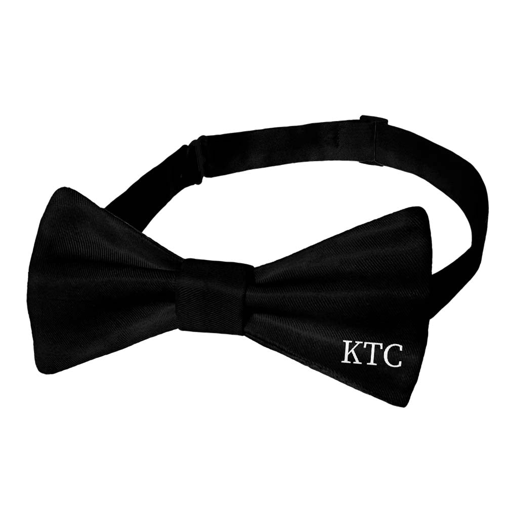 Serif Initials On Bow Monogram Bow Tie - Pre-Tied Bow Tie - Knotty Tie Co.
