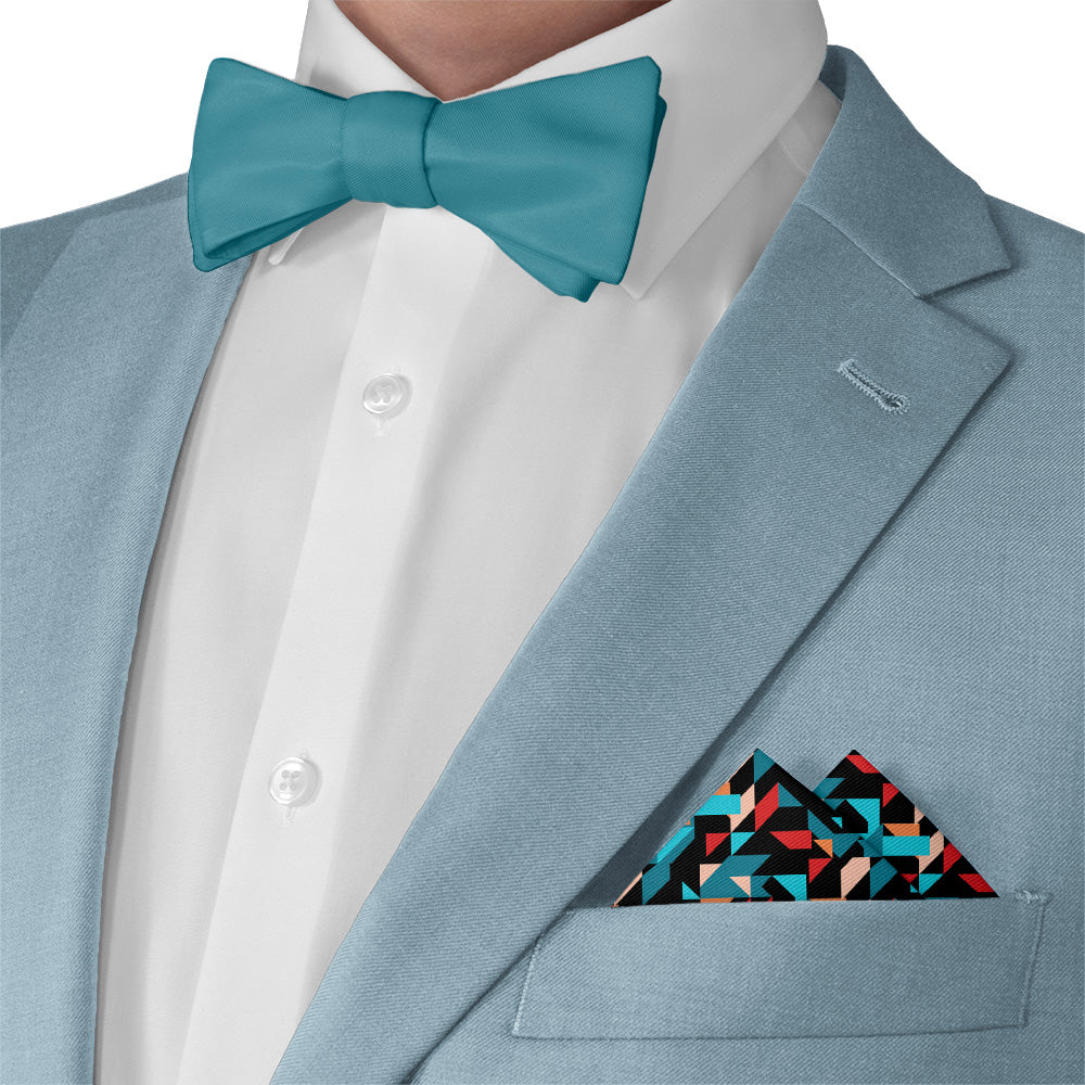 Seventh Sense Geo Pocket Square - Matching Bow Tie - Knotty Tie Co.
