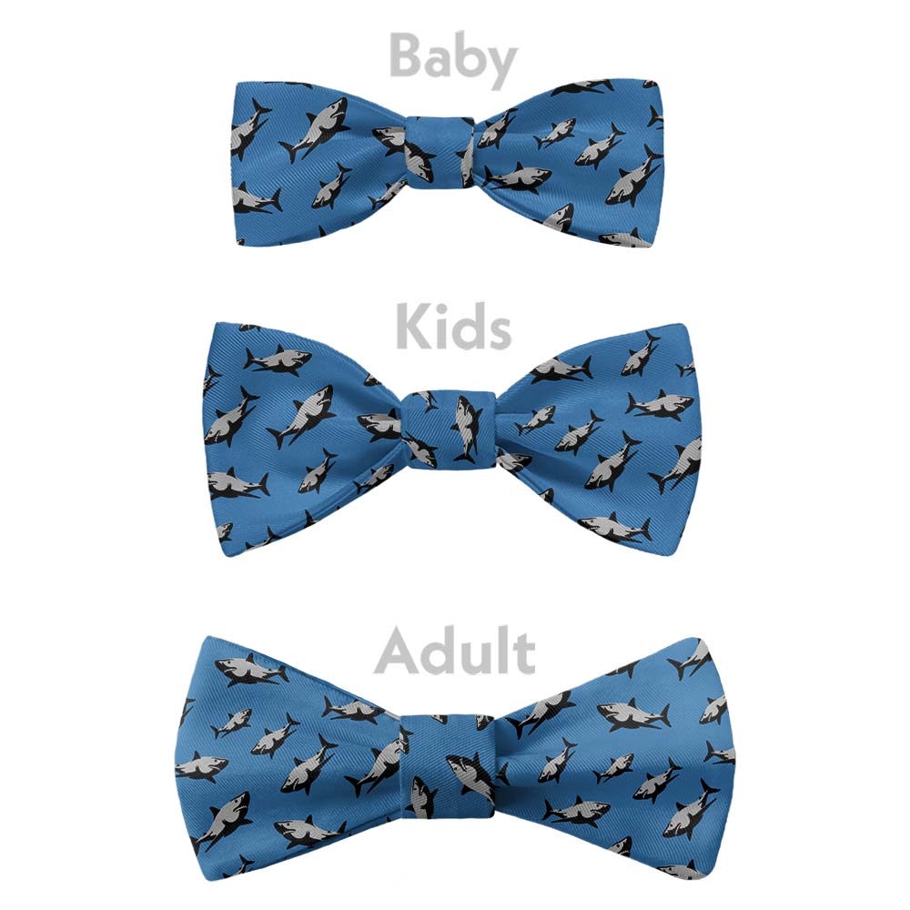 Sharks Bow Tie - Bow Sizes - Knotty Tie Co.