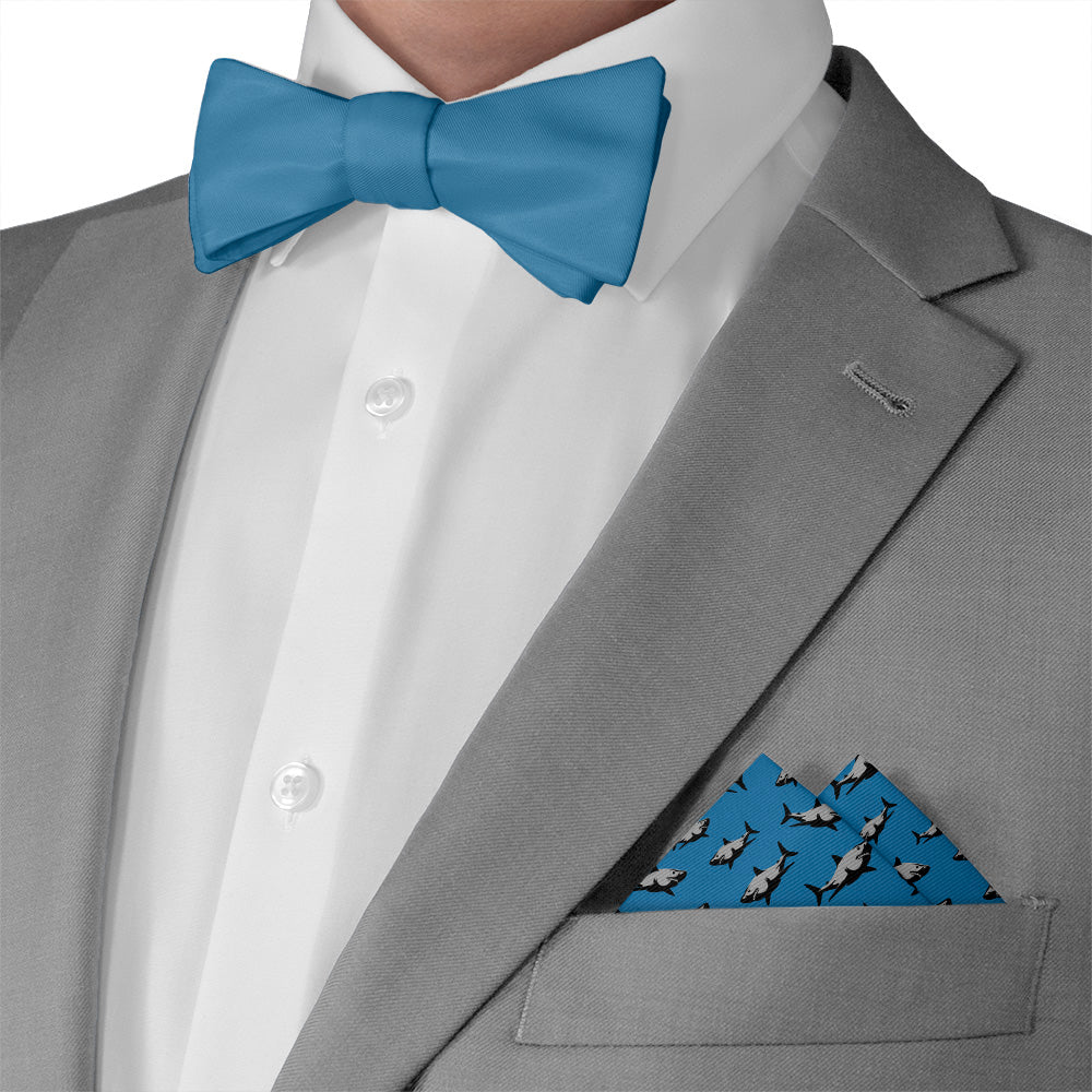 Sharks Pocket Square - Matching Bow Tie - Knotty Tie Co.