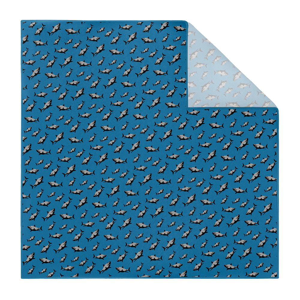 Sharks Pocket Square - Printed - Knotty Tie Co.