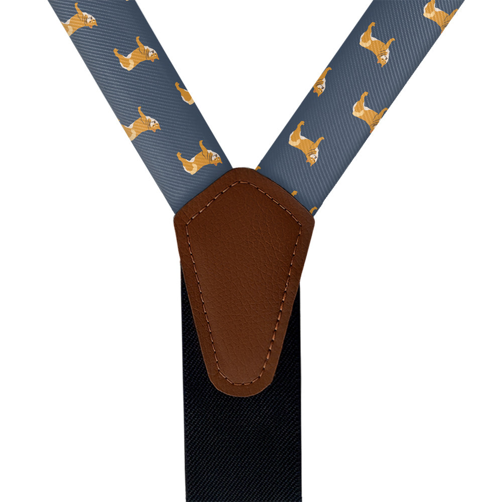 Shiba Inu Suspenders - Vegan Leather Y-Back - Knotty Tie Co.