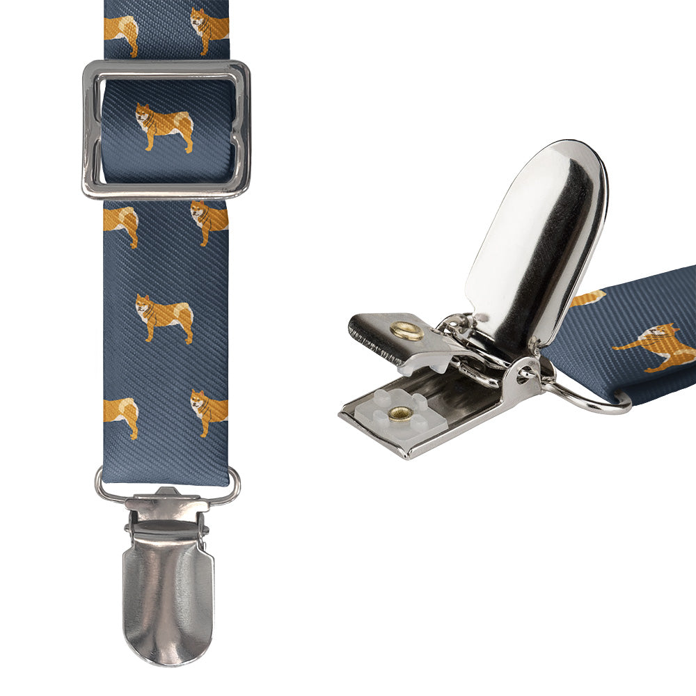 Shiba Inu Suspenders - Hardware and Strap - Knotty Tie Co.
