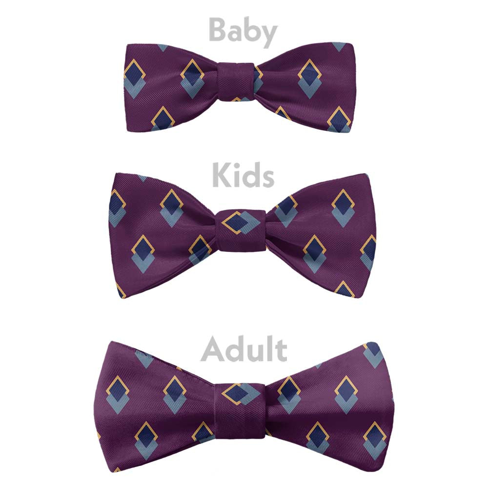 Simon Geometric Bow Tie - Bow Sizes - Knotty Tie Co.