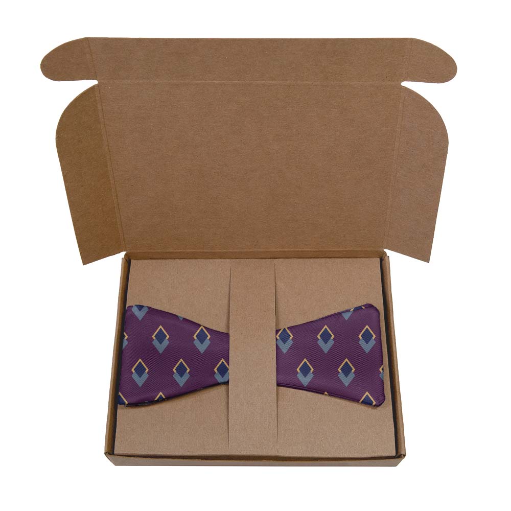 Simon Geometric Bow Tie- Kraft Gift Box Packaging - Knotty Tie Co.