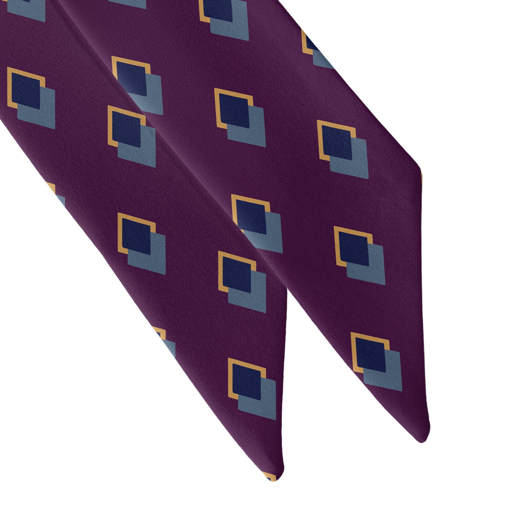 Simon Geometric Hair Scarf - Scarf Tapered Ends - Knotty Tie Co.