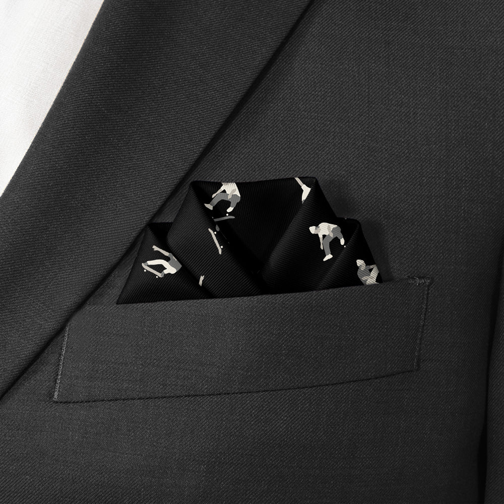 Skateboarding Pocket Square - Scalloped Fold - Knotty Tie Co.