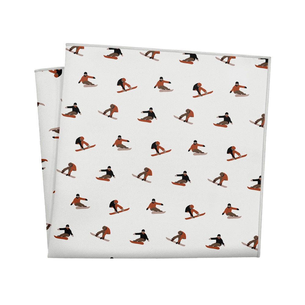 Snowboarding Pocket Square - 12" Square - Knotty Tie Co.