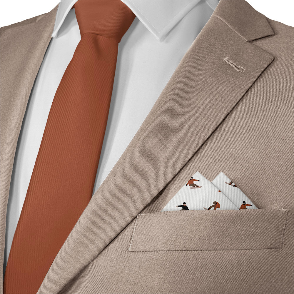 Snowboarding Pocket Square - Matching Necktie - Knotty Tie Co.