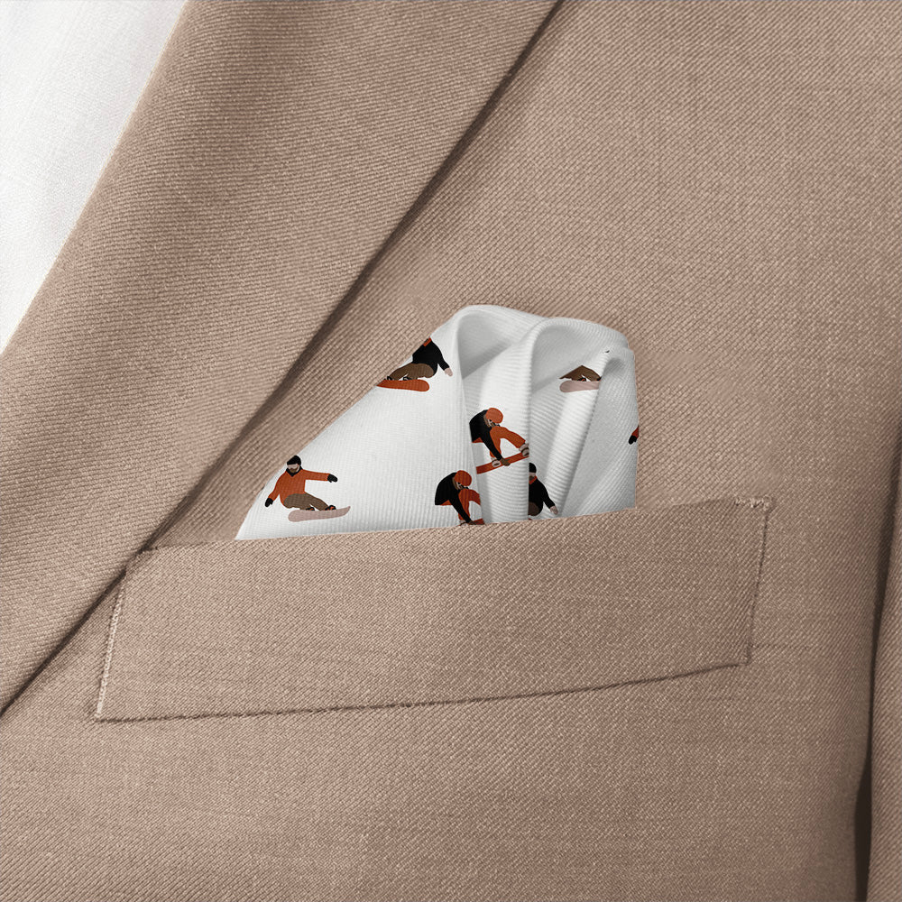 Snowboarding Pocket Square - Wave Fold - Knotty Tie Co.