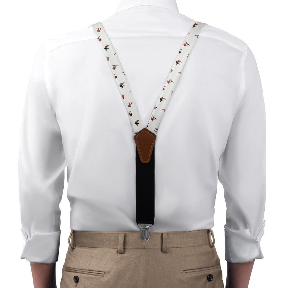 Snowboarding Suspenders - On Model Front View - Knotty Tie Co.