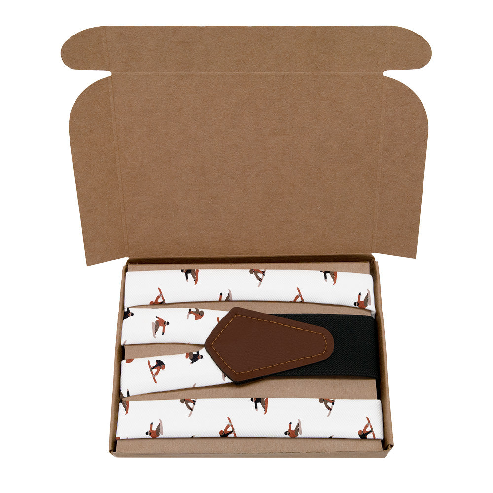 Snowboarding Suspenders - Kraft Gift Box Packaging - Knotty Tie Co.