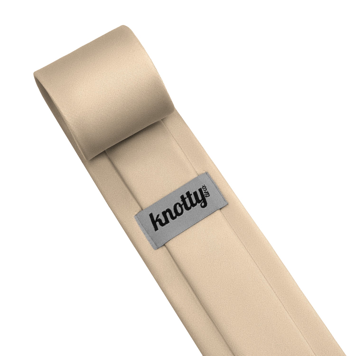 Solid KT Beige Necktie - Tag - Knotty Tie Co.