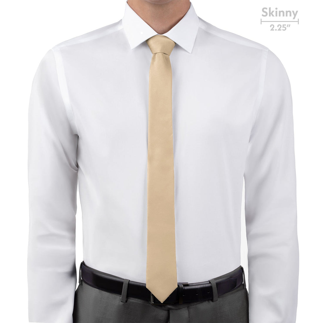 Solid KT Beige Necktie - Skinny - Knotty Tie Co.