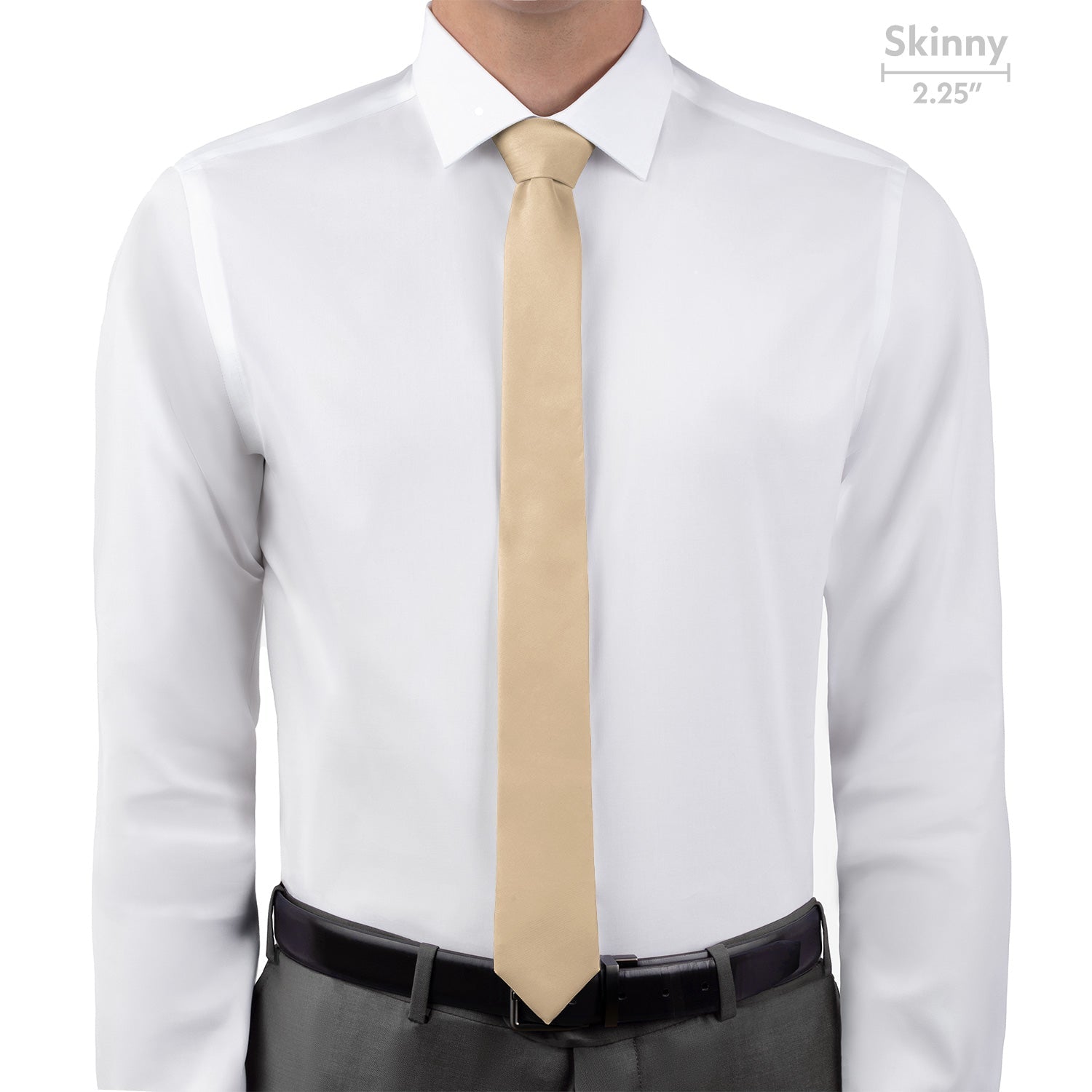 Solid KT Beige Necktie - Skinny - Knotty Tie Co.
