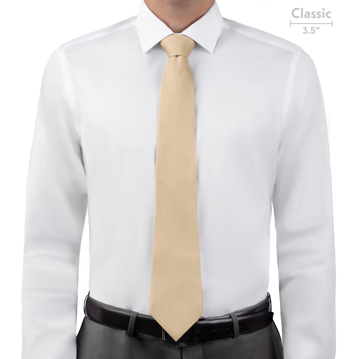 Solid KT Beige Necktie - Classic - Knotty Tie Co.
