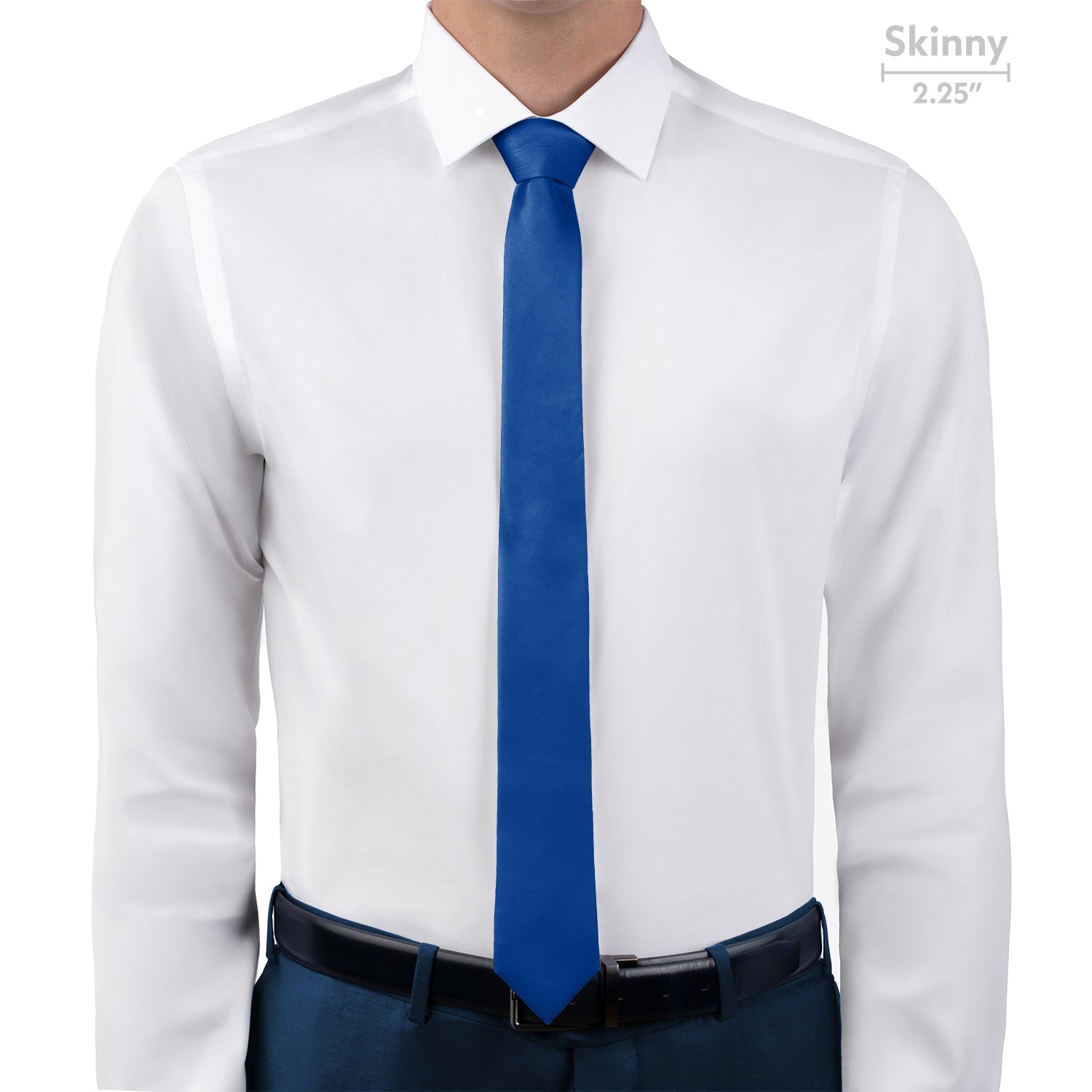 Solid KT Blue Necktie - Skinny - Knotty Tie Co.