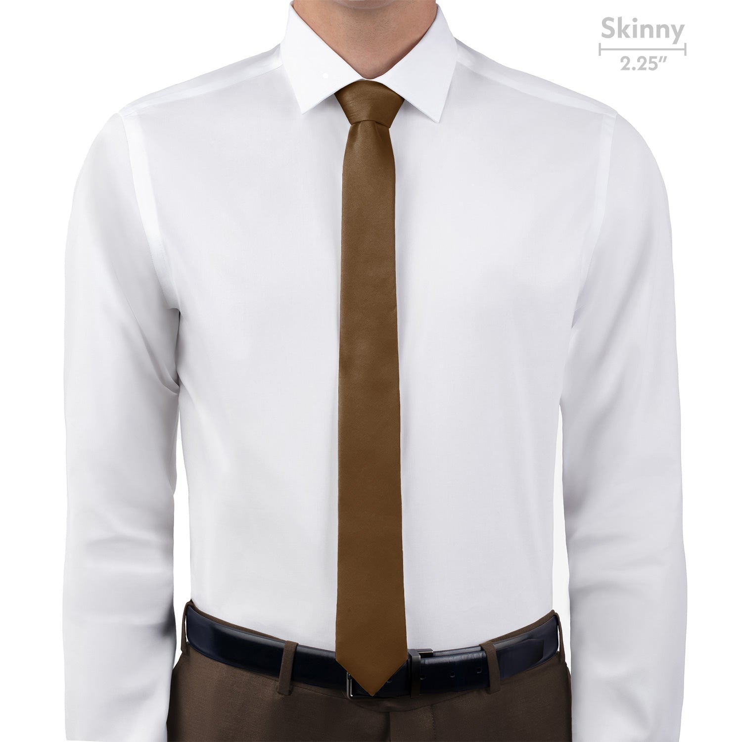 Solid KT Brown Necktie - Skinny - Knotty Tie Co.