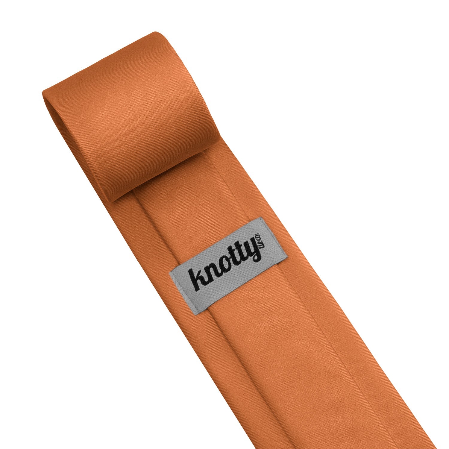 Solid KT Burnt Orange Necktie - Tag - Knotty Tie Co.