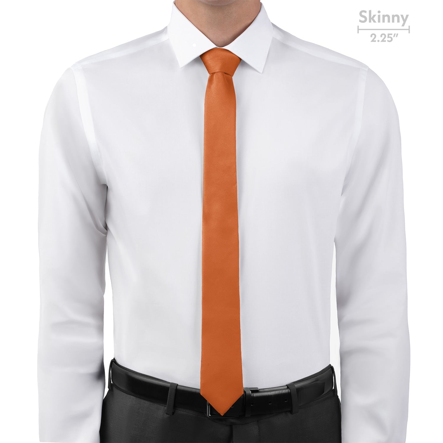 Solid KT Burnt Orange Necktie - Skinny - Knotty Tie Co.