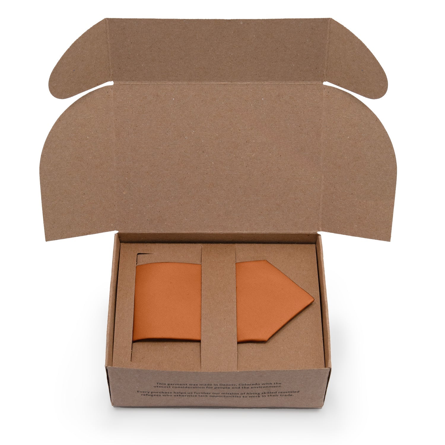 Solid KT Burnt Orange Necktie - Packaging - Knotty Tie Co.