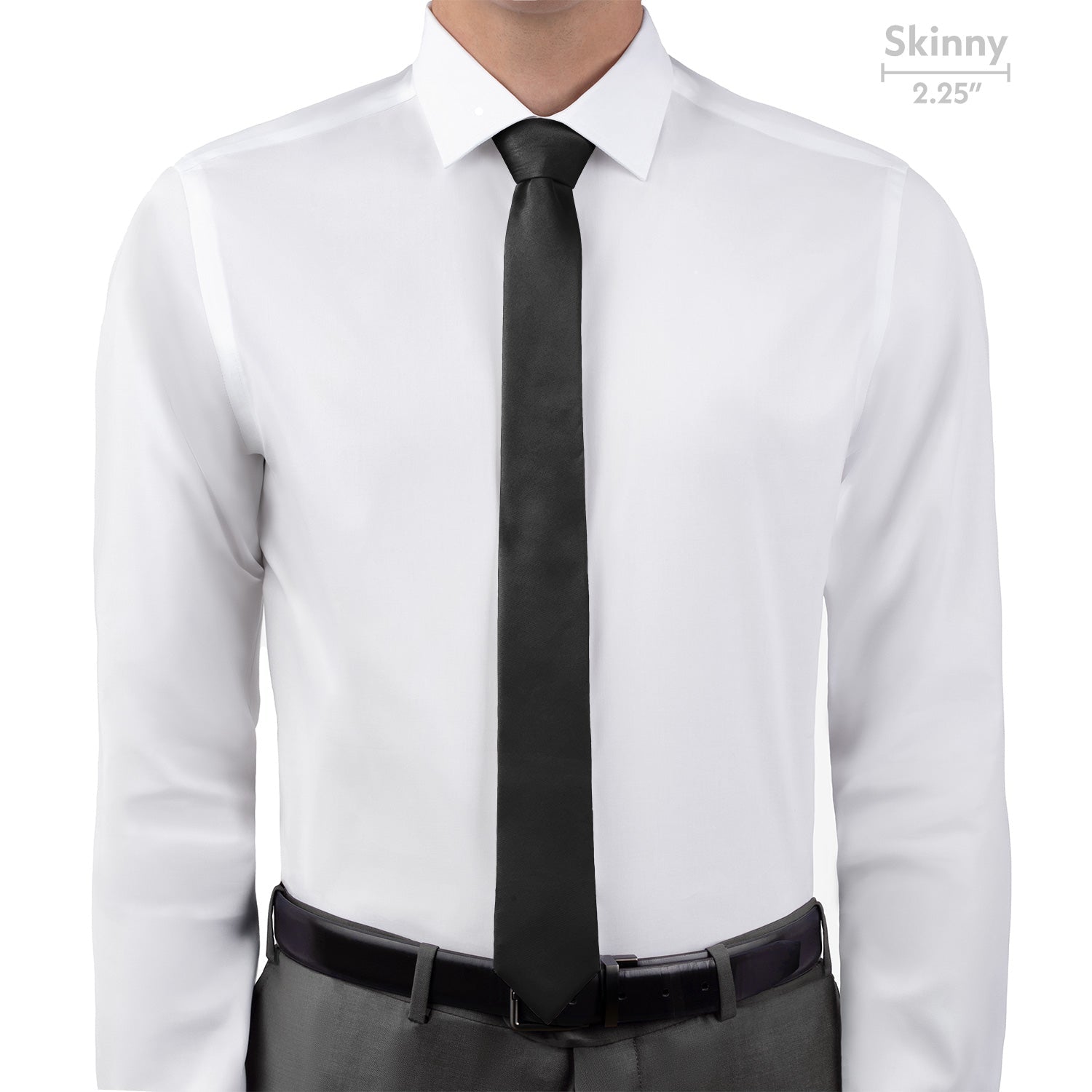 Solid KT Charcoal Necktie - Skinny - Knotty Tie Co.