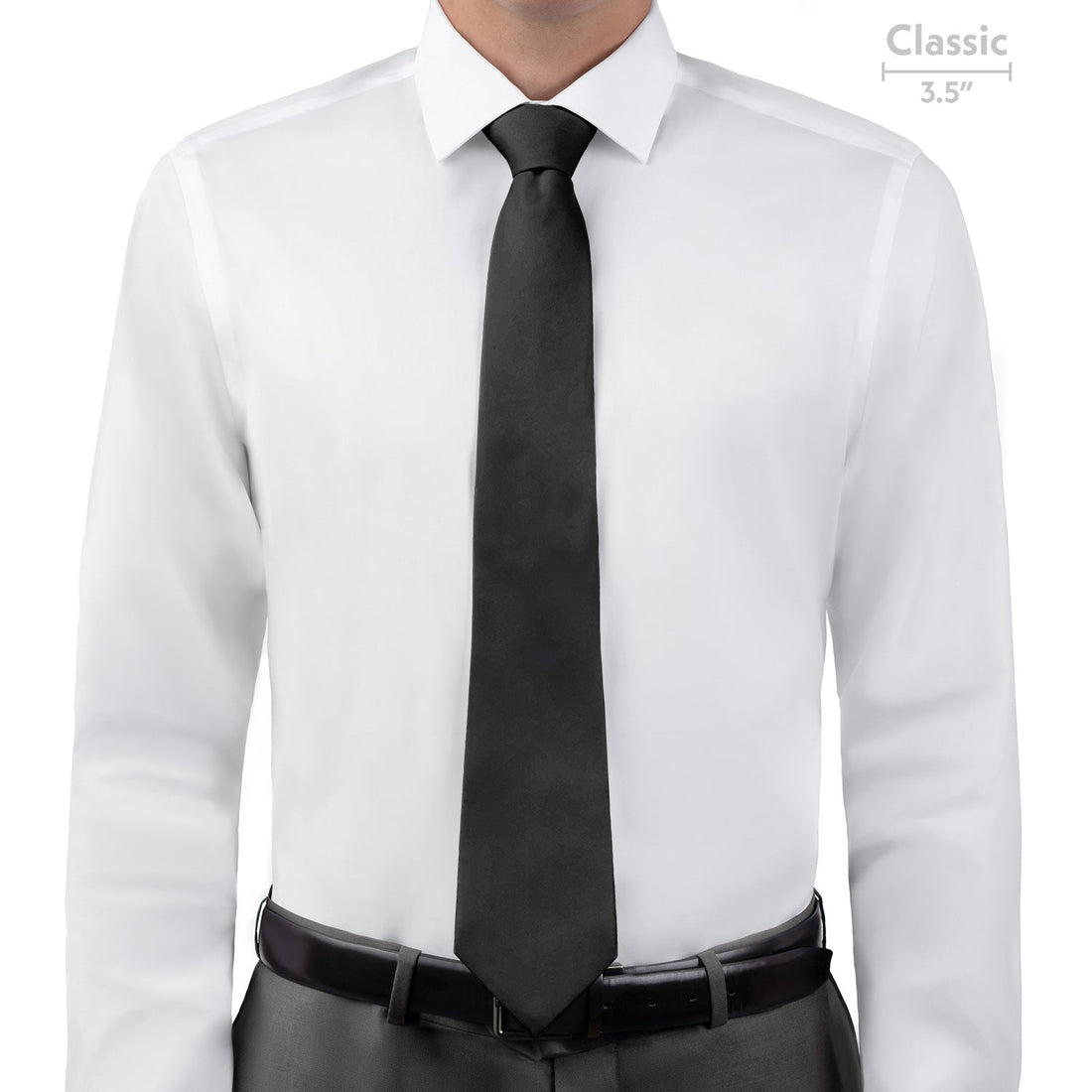 Solid KT Charcoal Necktie - Classic - Knotty Tie Co.