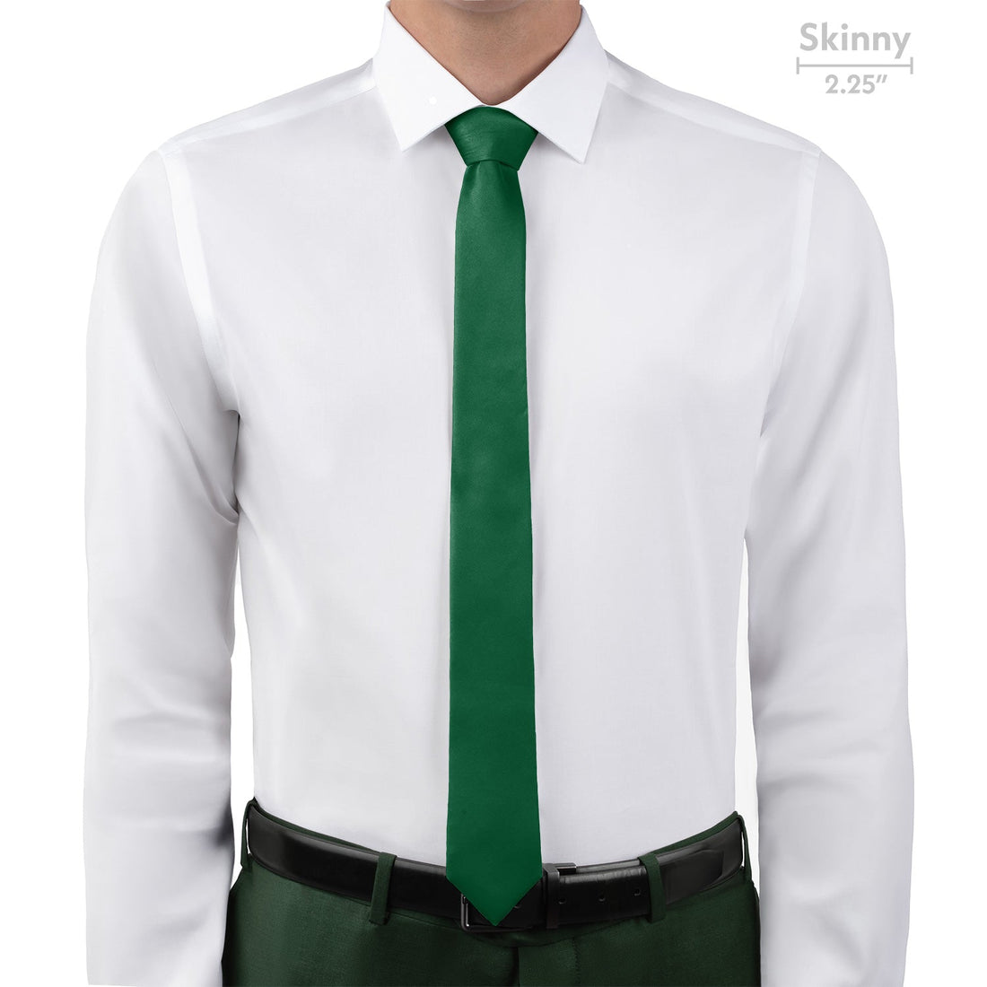 Solid KT Dark Green Necktie - Skinny - Knotty Tie Co.