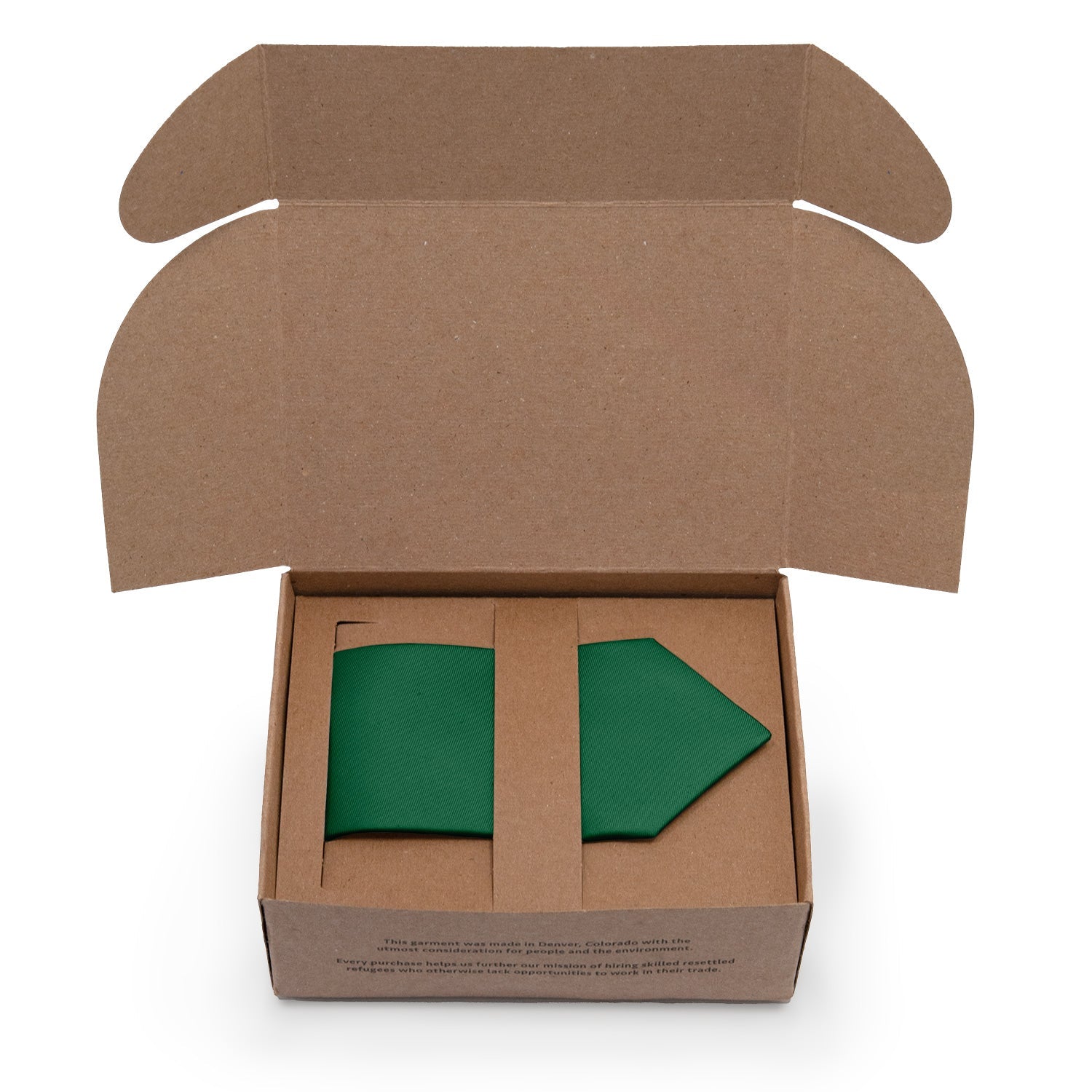 Solid KT Dark Green Necktie - Packaging - Knotty Tie Co.