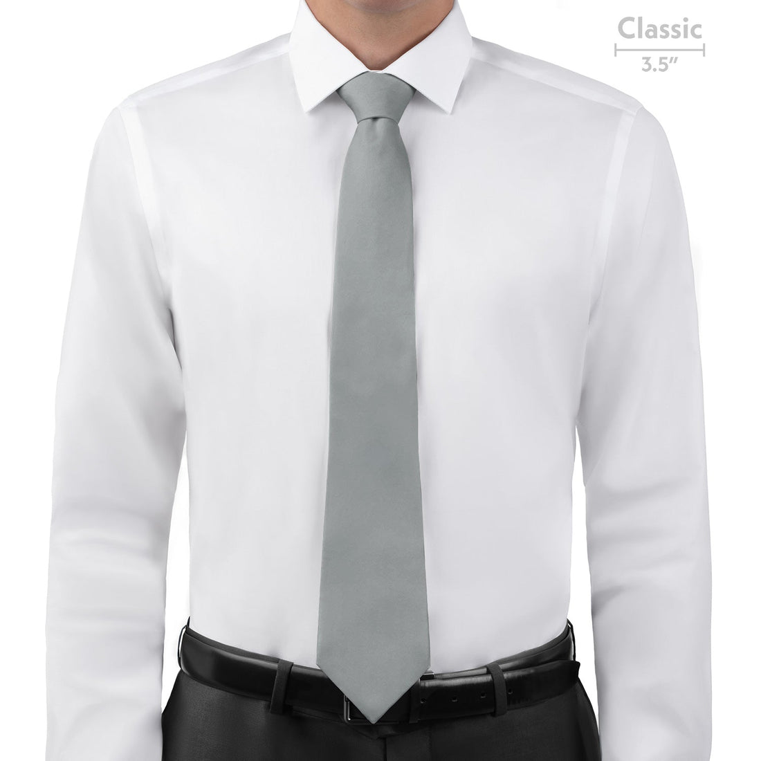 Solid KT Gray Necktie - Classic - Knotty Tie Co.