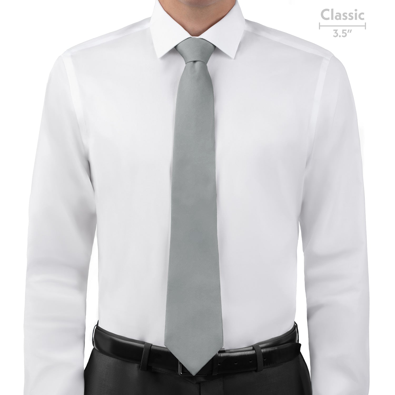 Solid KT Gray Necktie - Classic - Knotty Tie Co.
