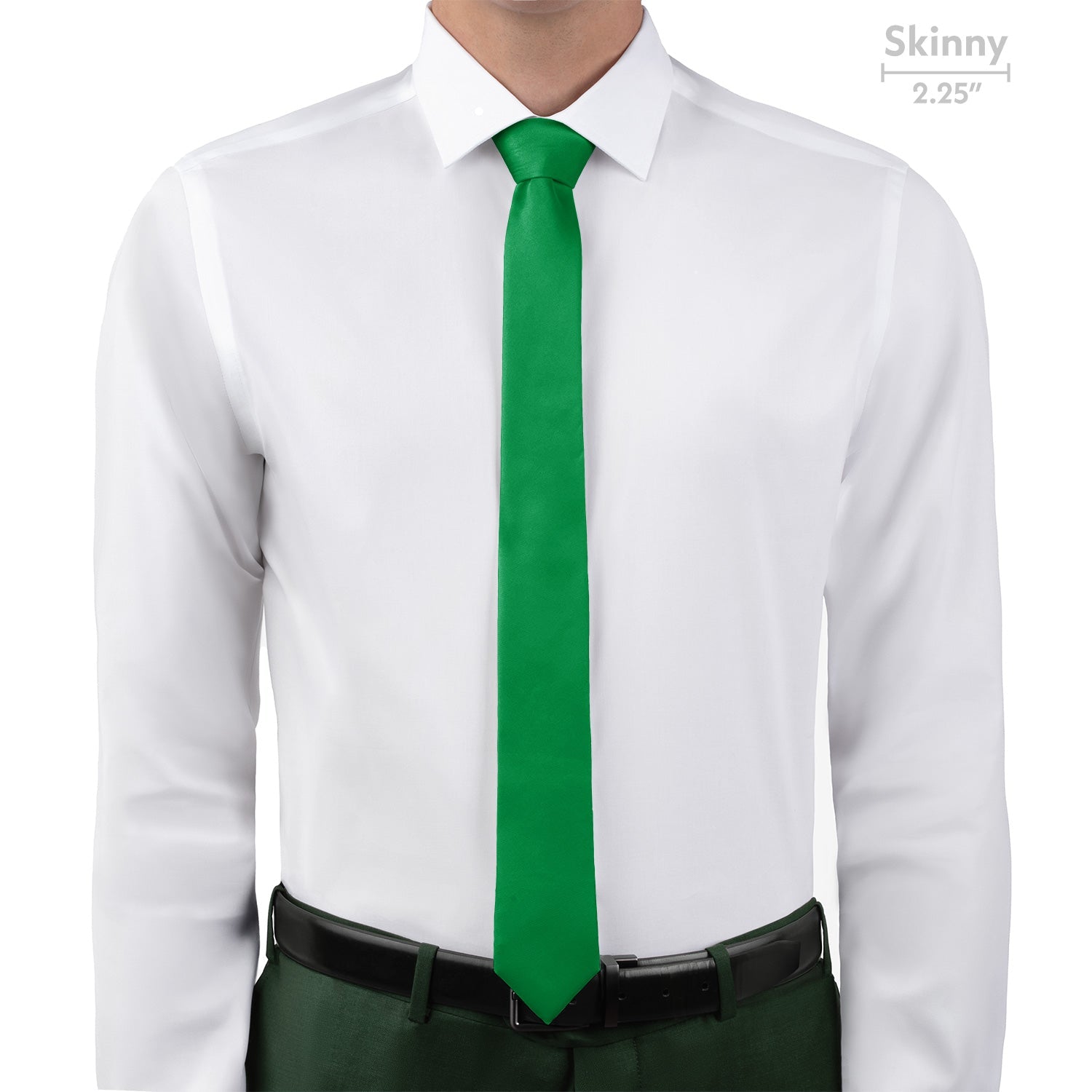 Solid KT Green Necktie - Skinny - Knotty Tie Co.