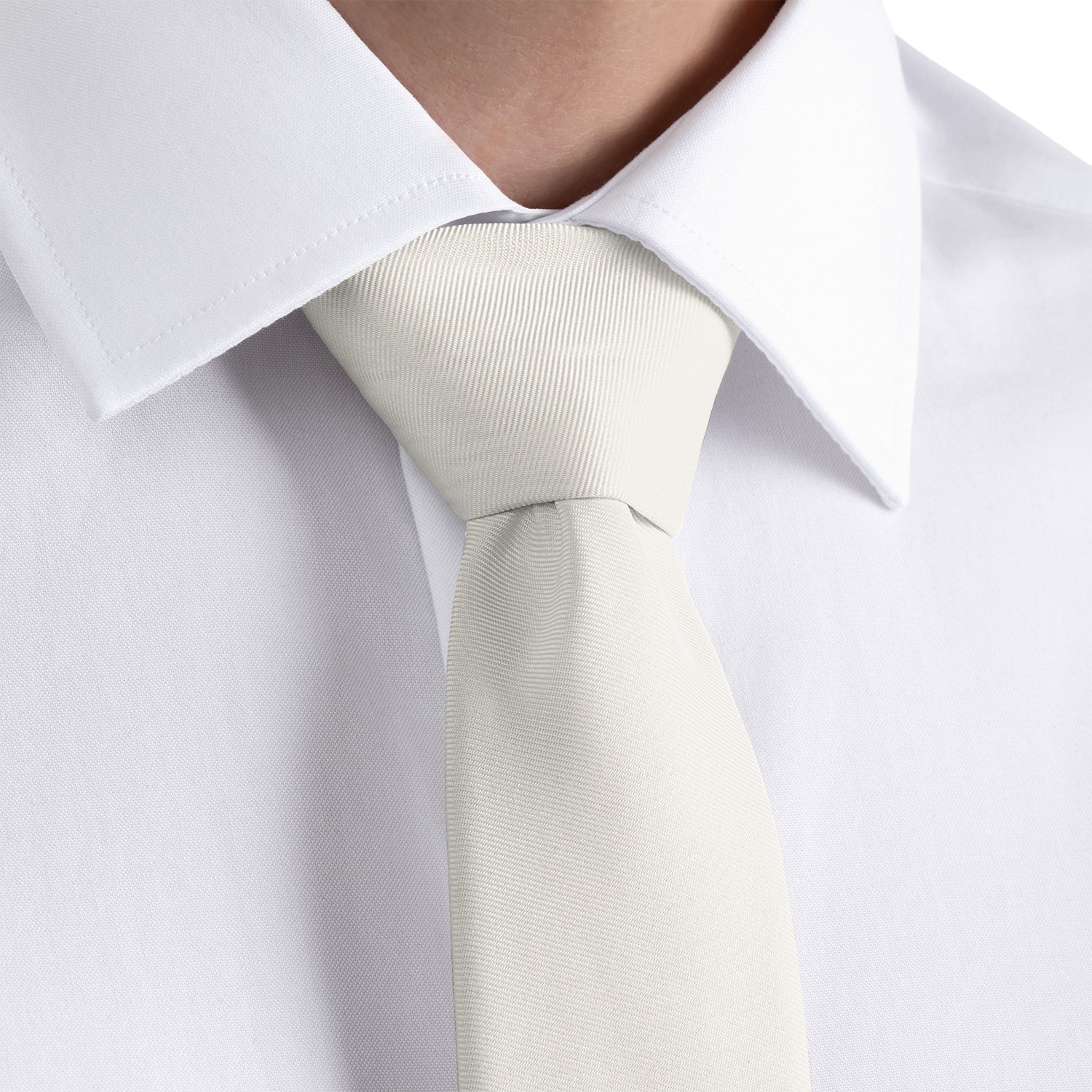 white dress tie Solid Color Clip-On TieMart Above mid White Maxi Dress - Tie-Strap