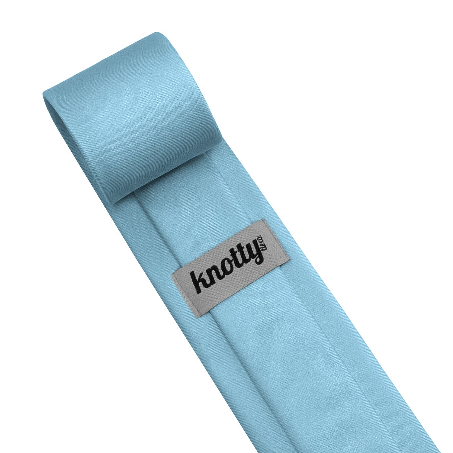 Solid KT Light Blue Necktie - Tag - Knotty Tie Co.