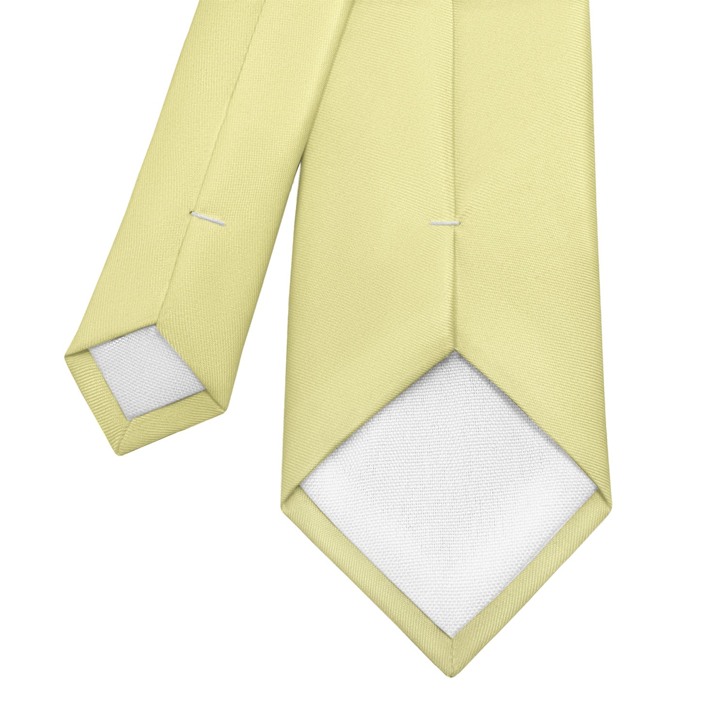 Solid KT Light Yellow Necktie - Tipping - Knotty Tie Co.
