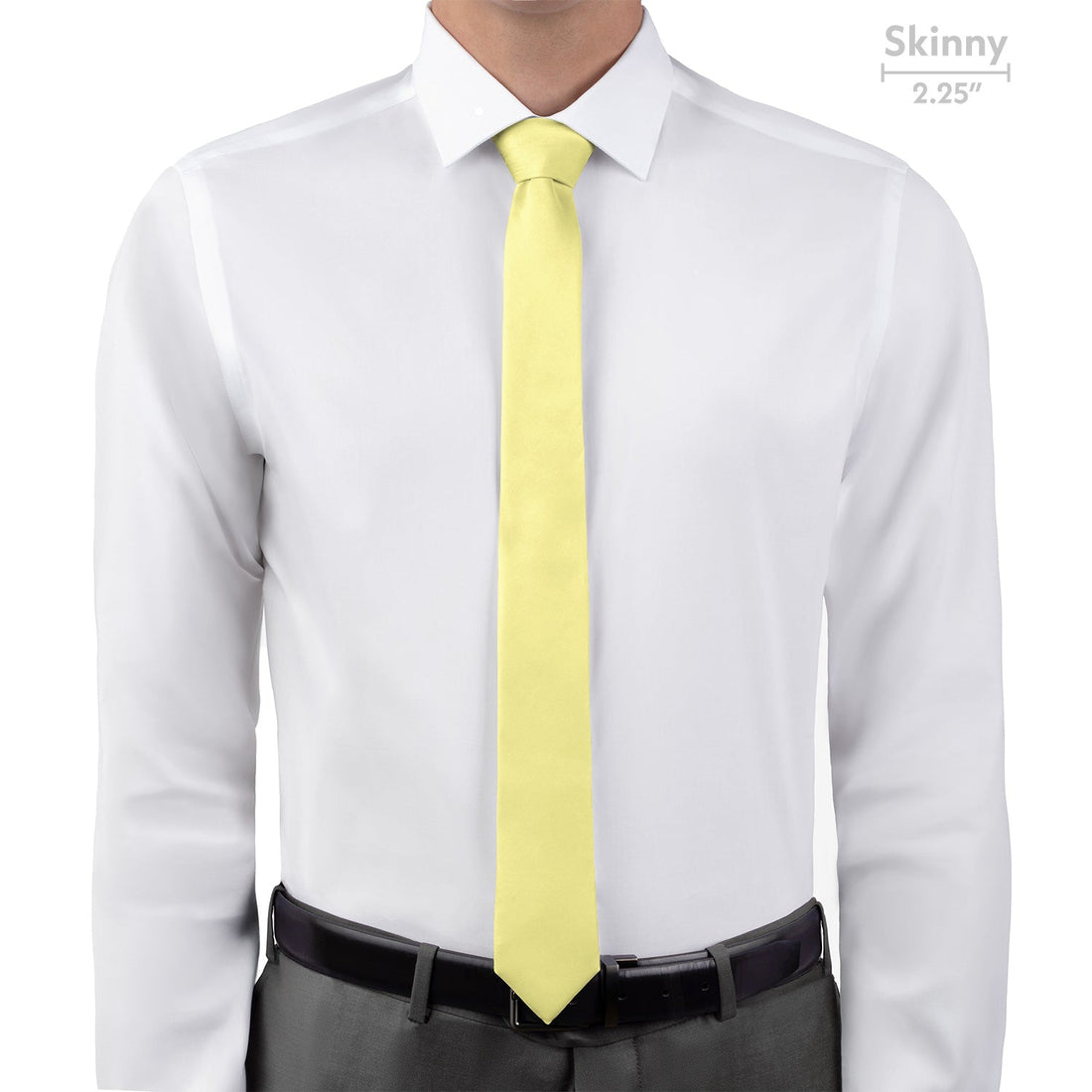 Solid KT Light Yellow Necktie - Skinny - Knotty Tie Co.