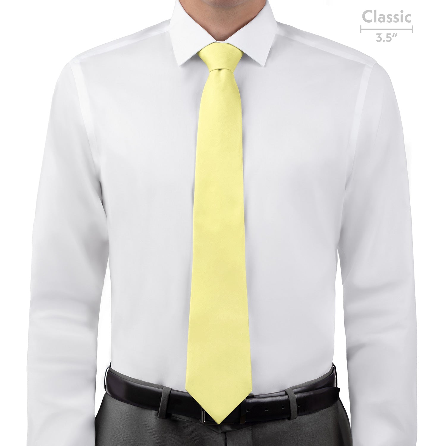 Solid KT Light Yellow Necktie - Classic - Knotty Tie Co.