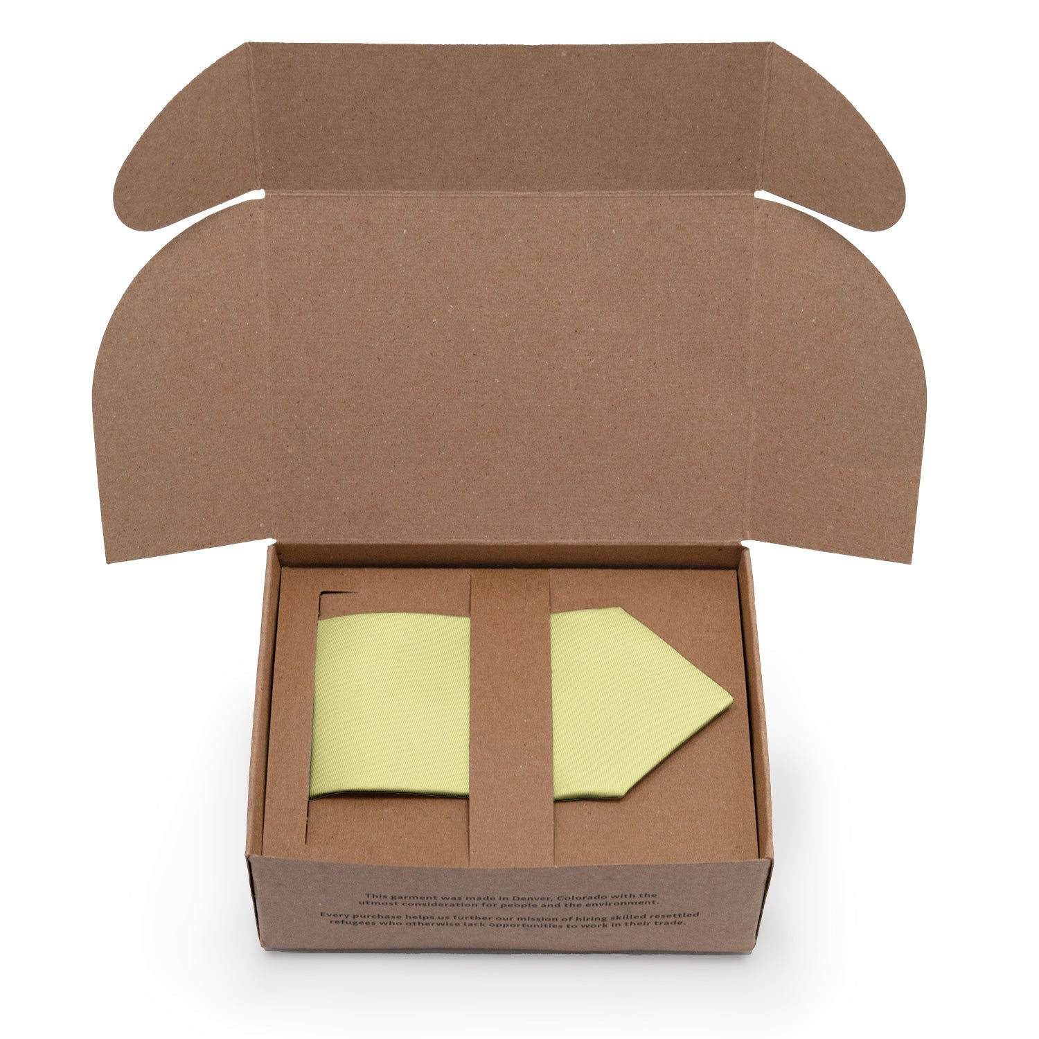 Solid KT Light Yellow Necktie - Packaging - Knotty Tie Co.