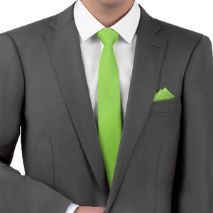 Solid KT Lime Necktie - Matching Pocket Square - Knotty Tie Co.