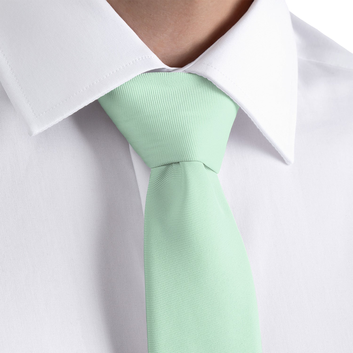 Solid KT Mint Necktie - Rolled - Knotty Tie Co.