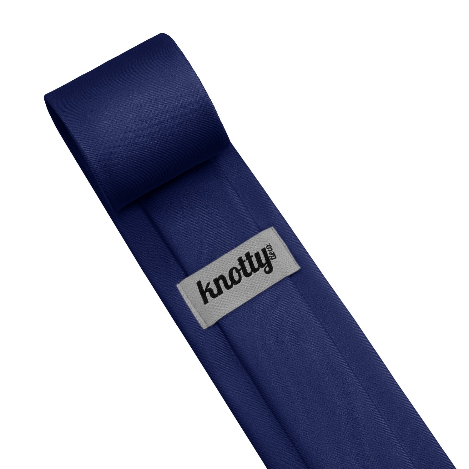 Solid KT Navy Necktie - Tag - Knotty Tie Co.