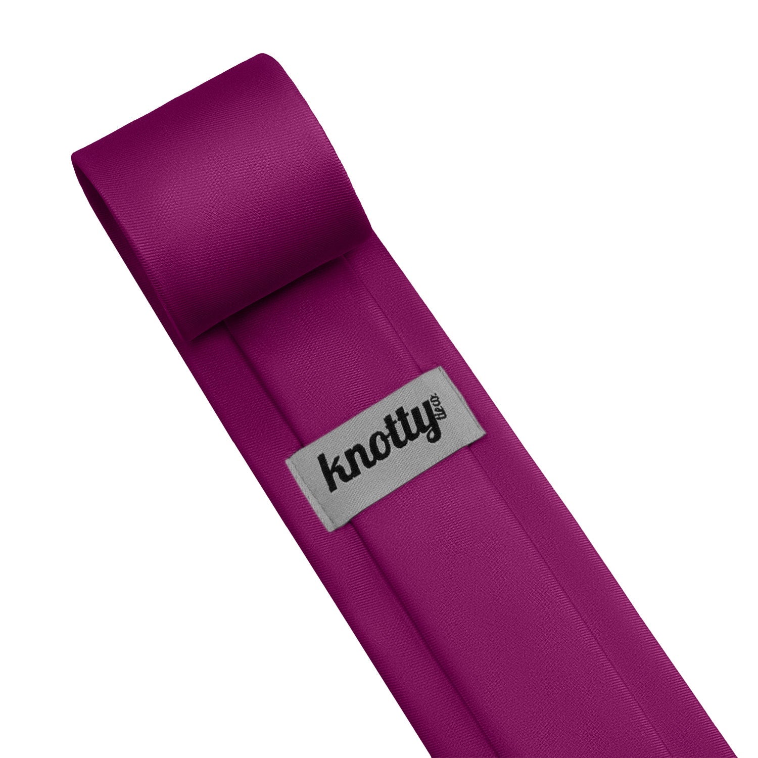 Solid KT Plum Necktie - Tag - Knotty Tie Co.