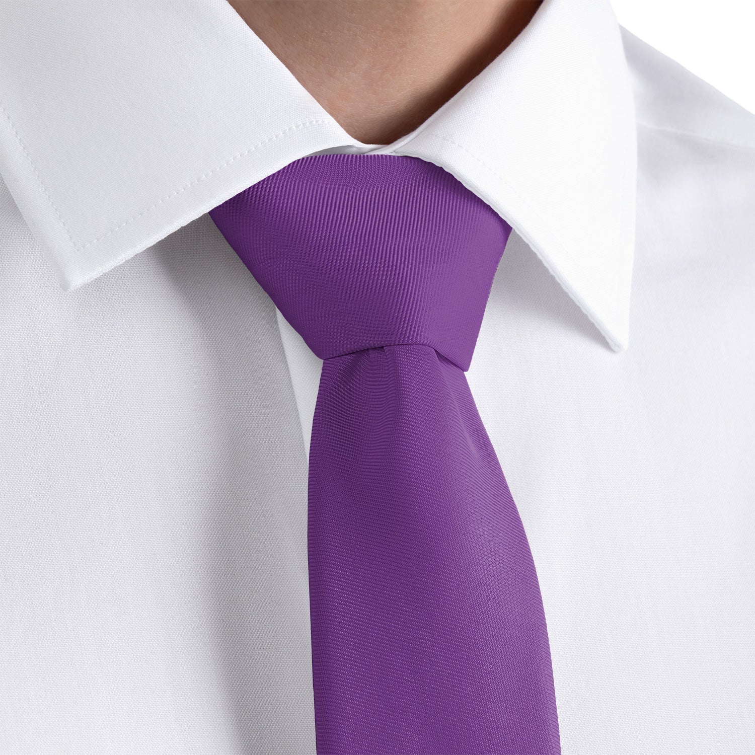 Solid KT Purple Necktie Skinny Knotty Classic Widths