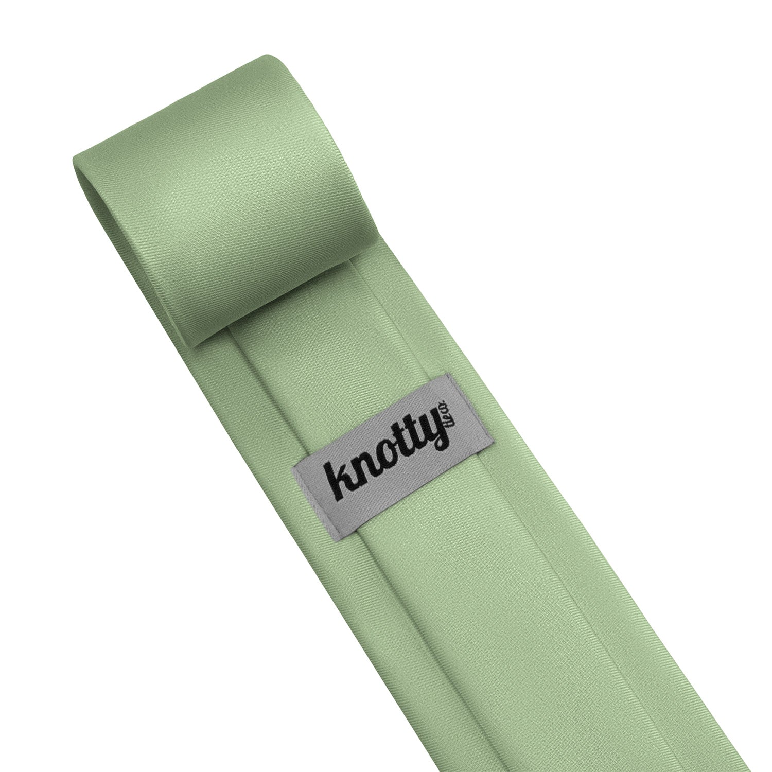 Solid KT Sage Green Necktie - Tag - Knotty Tie Co.