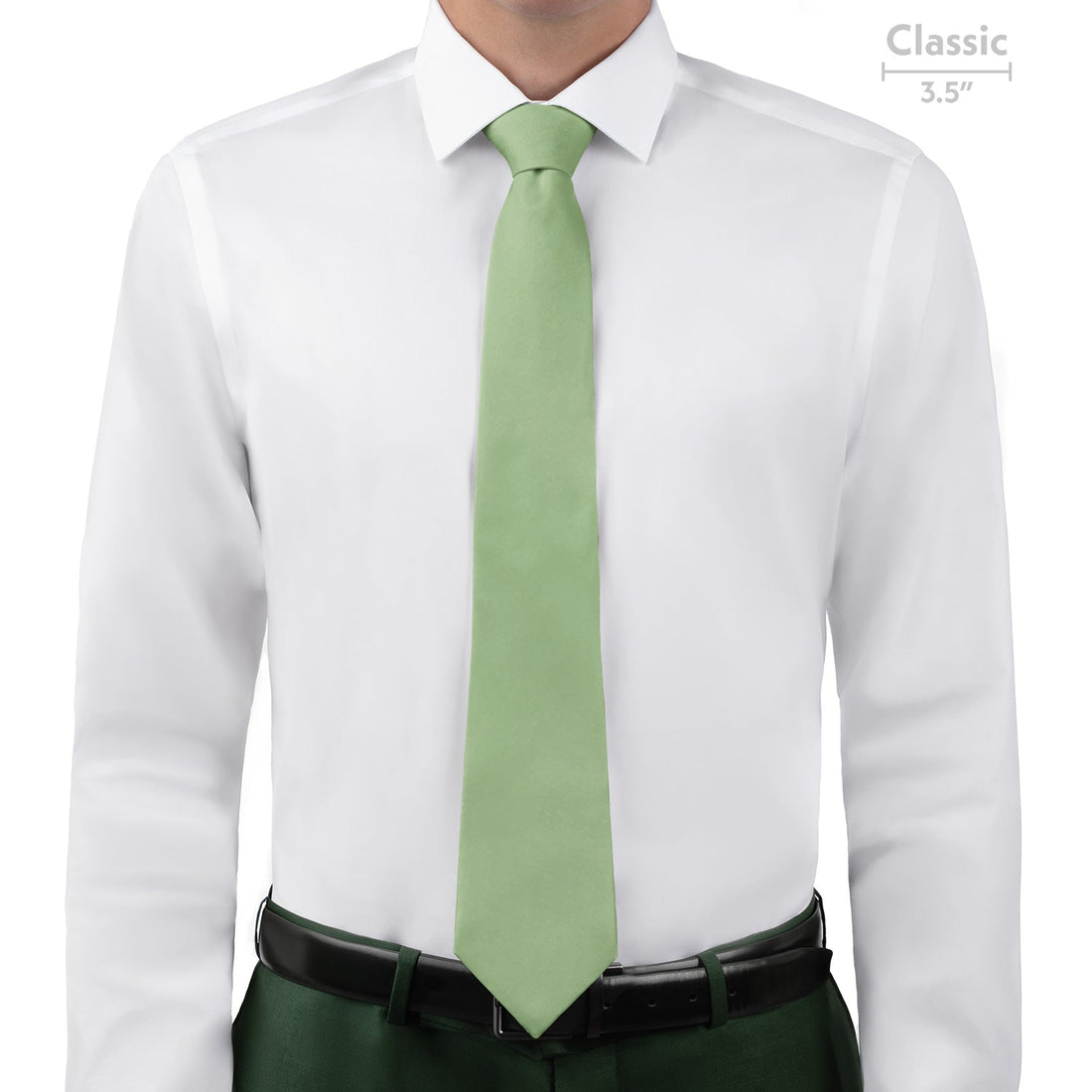 Solid KT Sage Green Necktie - Classic - Knotty Tie Co.
